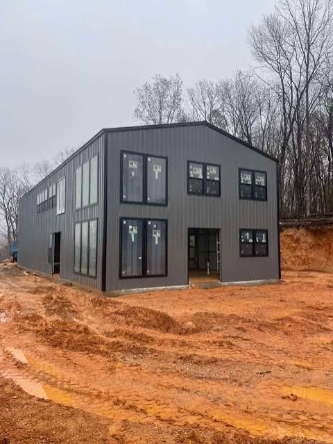 Modern two-story metal building